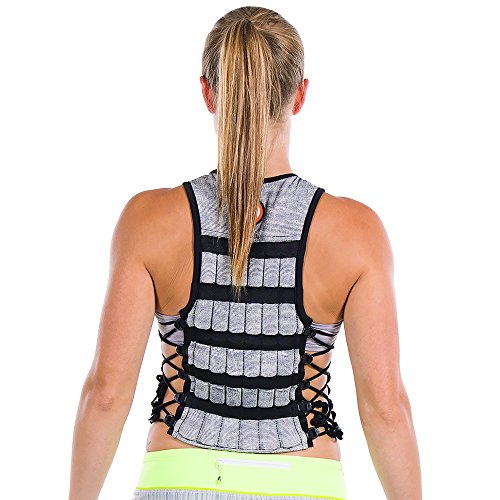 Hyperwear Hyper Vest PRO Unisex 10-Pound Adjustable Weighted Vest for Fitness Workouts, Large, Black/Silver