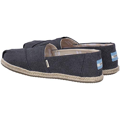 TOMS mens Seasonal Classics fashion sneakers, Black Washed Canvas Rope Sole, 5.5 US