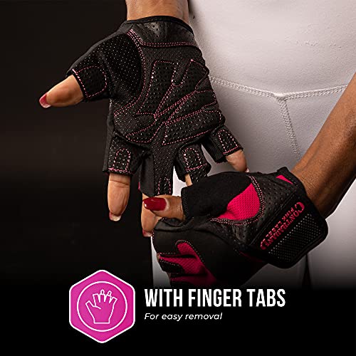 Pink Label Weight Lifting and Rowing Gloves for Women (Medium)