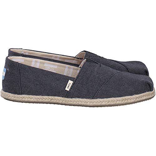 TOMS mens Seasonal Classics fashion sneakers, Black Washed Canvas Rope Sole, 5.5 US