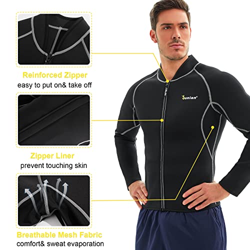 Men Sweat Neoprene Weight Loss Sauna Suit Workout Shirt Body Shaper Fitness Jacket Gym Top Clothes Shapewear Long Sleeve