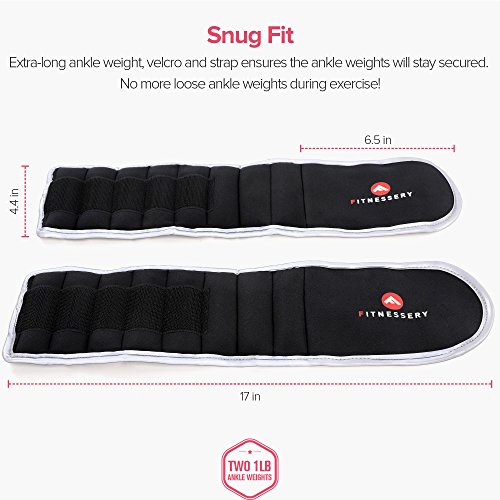 Ankle Weights (1 Pound x 2) - Ankle Weights for Women and Men - Wrist Weights for Women and Men - Leg Weights for Women and Men - Arm Exercise Weights - Home Gym Workout Equipment - Ankle Weight