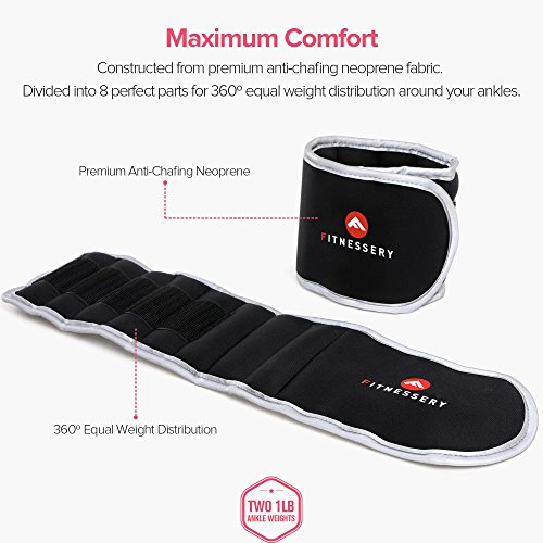 Ankle Weights (1 Pound x 2) - Ankle Weights for Women and Men - Wrist Weights for Women and Men - Leg Weights for Women and Men - Arm Exercise Weights - Home Gym Workout Equipment - Ankle Weight