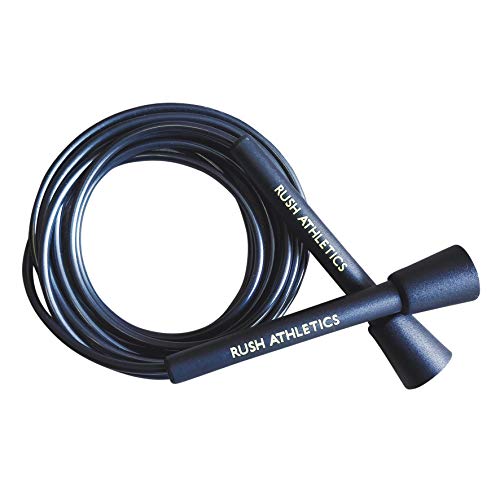 RUSH ATHLETICS Speed Rope Black - Best for Boxing MMA Cardio Fitness Training - Speed - Adjustable 10ft Jump Rope Sold