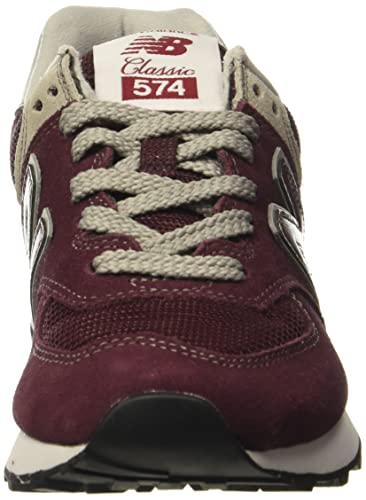New Balance Women's 574 V2 Evergreen Sneaker, Burgundy/White, 6