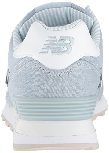 New Balance Women's 574 V2 Beach Chambray Sneaker, Light Porcelain Blue/White, 5.5 W US