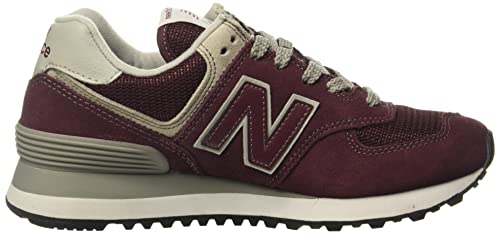 New Balance Women's 574 V2 Evergreen Sneaker, Burgundy/White, 6