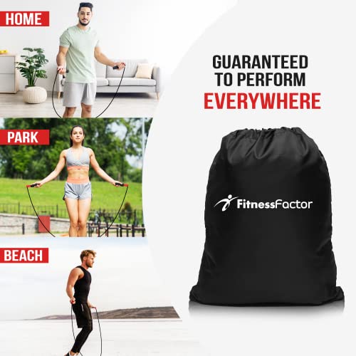 Adjustable Jump Rope with Carrying Pouch - Tangle Proof Cardio Workout Skipping Rope for Men, Women, and Children of All Heights and Skill Levels - Great for Crossfit, Boxing, MMA, and HIIT Workouts