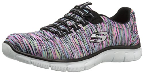 Skechers Women's Sport Empire - Rock Around Relaxed Fit Fashion Sneaker, Black/Multi, 6 B(M) US