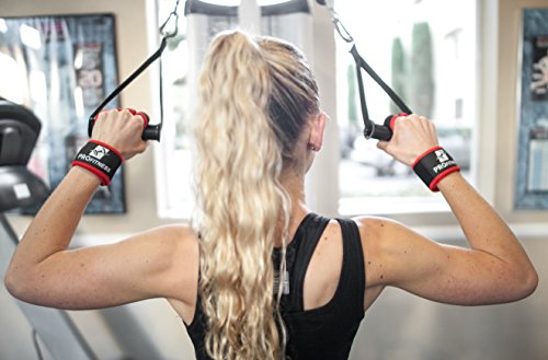 ProFitness Workout Gloves Wrist Wrap Best Workout Gloves for Weight Lifting, Gym Workouts (Red, X-Small)