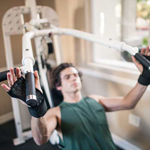 ProFitness Workout Gloves with Straps Best Workout Gloves for Weight Lifting, Gym Workouts (Black, Large)