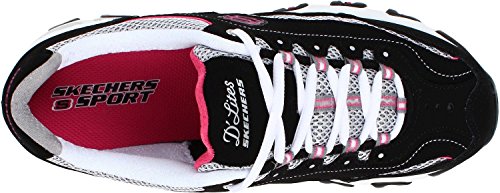 Skechers Sport Women's D'Lites Centennial Sneaker, Black/Pink Centennial, 8.5 M US