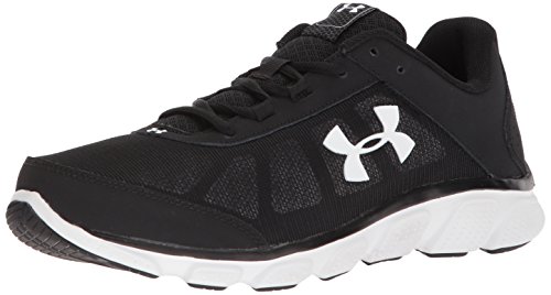 Under Armour Men's Micro G Assert 7 Running Shoe, Black (001)/White, 12