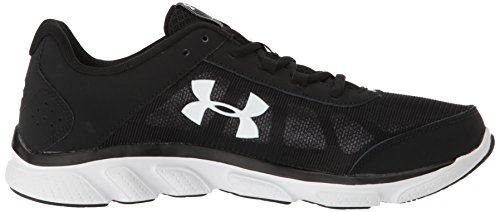 Under Armour Men's Micro G Assert 7 Running Shoe, Black (001)/White, 12