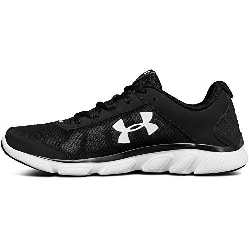 Under Armour Men's Micro G Assert 7 Running Shoe, Black (001)/White, 12