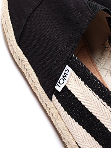 TOMS Men's Classic Canvas Slip-On, Black Stripe University - 11.5 D(M) US