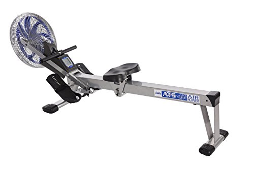 Stamina 35-1405 ATS Air Rower 1405 Rowing Machine, Air Resistance, LCD Fitness Monitor, Folding and Built-in Wheels, Chrome/Blue/Black