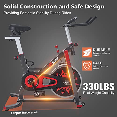RELIFE REBUILD YOUR LIFE Exercise Bike Indoor Cycling Bicycle Stationary Bikes Cardio Workout Machine Upright Bike Belt Drive Home Gym