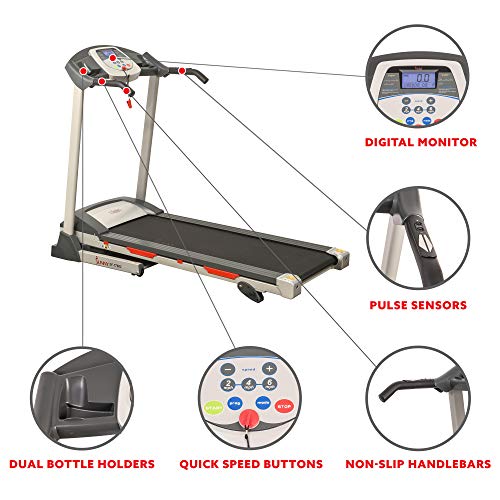 Sunny Health & Fitness Exercise Treadmills, Motorized Running Machine for Home with Folding, Easy Assembly, Sturdy, Portable and Space Saving - SF-T7603