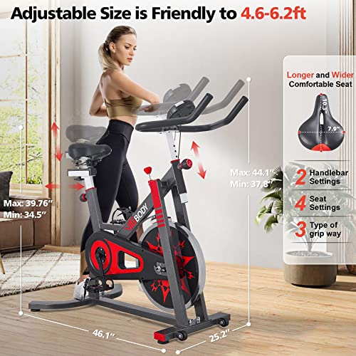 RELIFE REBUILD YOUR LIFE Exercise Bike Indoor Cycling Bicycle Stationary Bikes Cardio Workout Machine Upright Bike Belt Drive Home Gym
