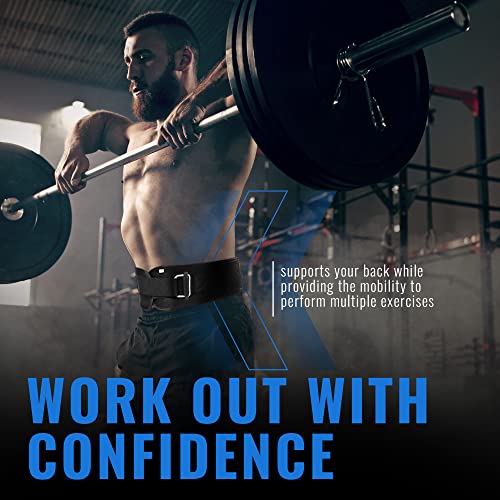 Fire Team Fit Weight Lifting Belt for Men and Women, 6 Inch, Bodybuilding & Fitness Back Support for Cross Training Workout, Squats, Lunges (27" - 32" Around Navel, X-Small, Blue)