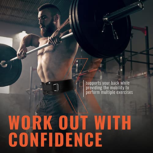 Fire Team Fit Weight Lifting Belt for Men and Women, 6 Inch, Bodybuilding & Fitness Back Support for Cross Training Workout, Squats, Lunges, and Deadlift… (27" - 32" Around Navel, X-Small, Black)