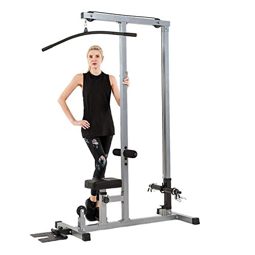 Vanswe LAT Pulldown Low Row Cable Pull Down Machine Removable Front Steel Foot Rest