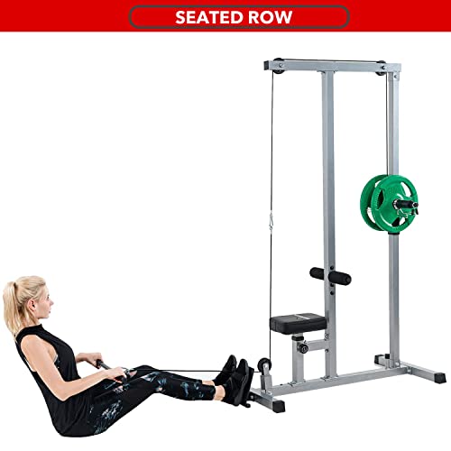 Vanswe LAT Pulldown Low Row Cable Pull Down Machine Removable Front Steel Foot Rest