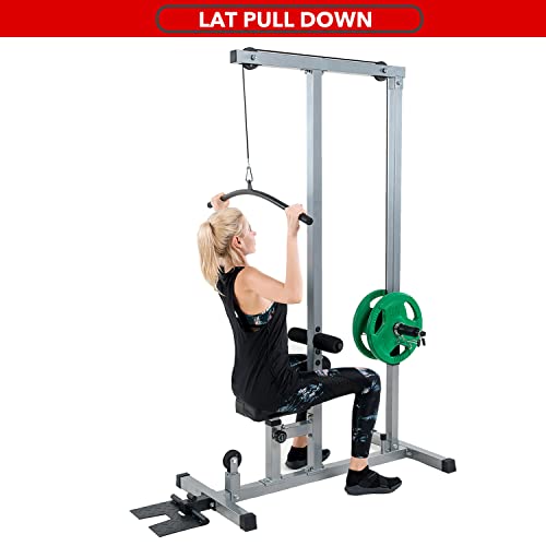 Vanswe LAT Pulldown Low Row Cable Pull Down Machine Removable Front Steel Foot Rest