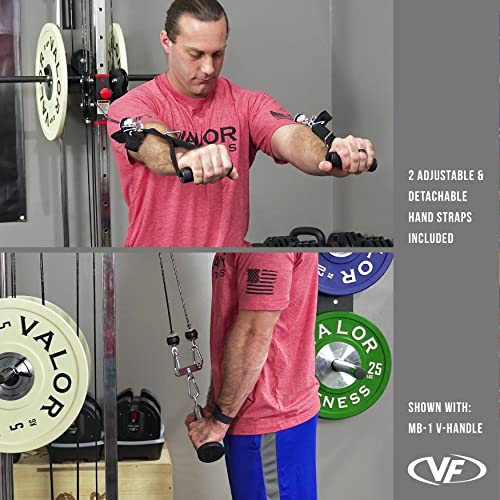 Valor Fitness BD-62 Wall Mount Cable Station with Adjustable Dual Pulley System and Strap Handles for Functional Home Gym