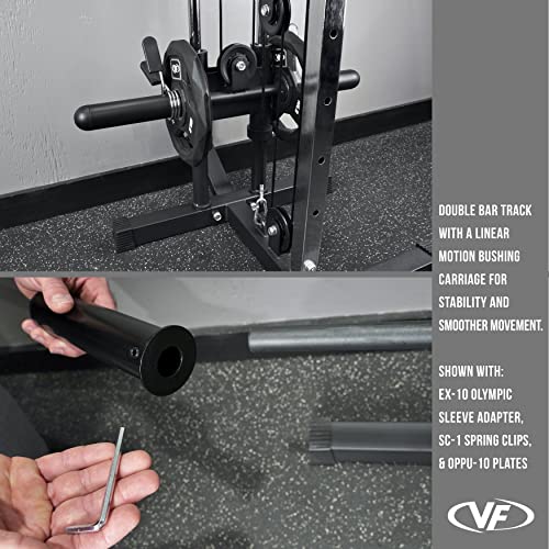 Valor Fitness BD-62 Wall Mount Cable Station with Adjustable Dual Pulley System and Strap Handles for Functional Home Gym