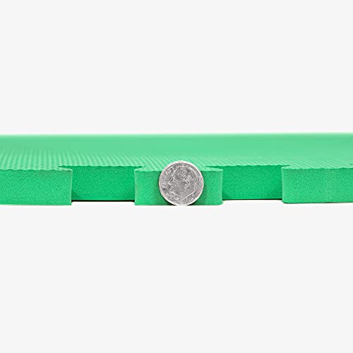 IncStores 5/8 Inch Thick Premium Soft Foam Flooring Tiles | High-Density Interlocking Foam Tiles for Vibrant Floor Protection in Your Home Gym, Playroom, and More | Lime Green, 12 Pack