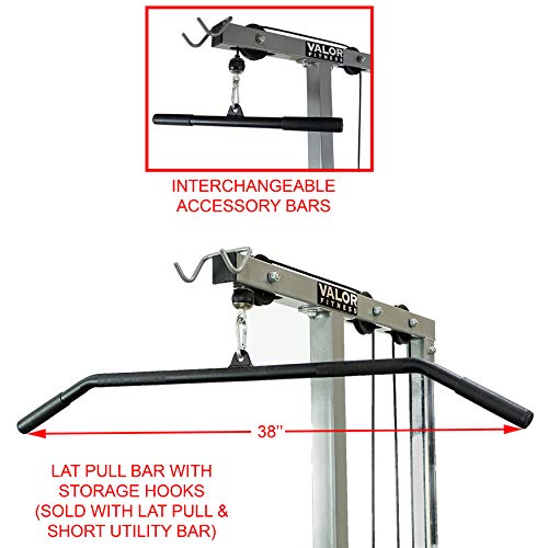 Valor Fitness CB-12 Plate Loaded LAT Pull Down Machine with Lower T-Bar and Ab Crunch Harness
