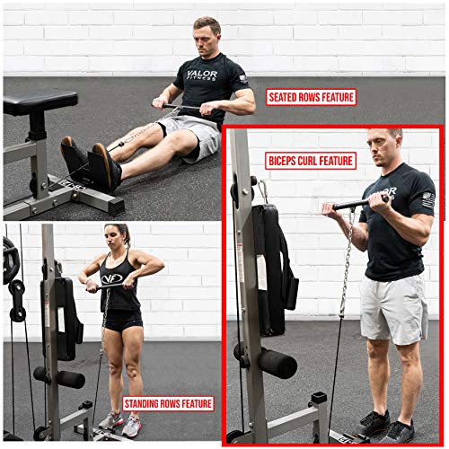 Valor Fitness CB-12 Plate Loaded LAT Pull Down Machine with Lower T-Bar and Ab Crunch Harness