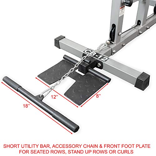 Valor Fitness CB-12 Plate Loaded LAT Pull Down Machine with Lower T-Bar and Ab Crunch Harness