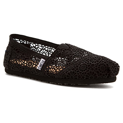 Women's TOMS Classics Crochet, Black, US Size 7.5