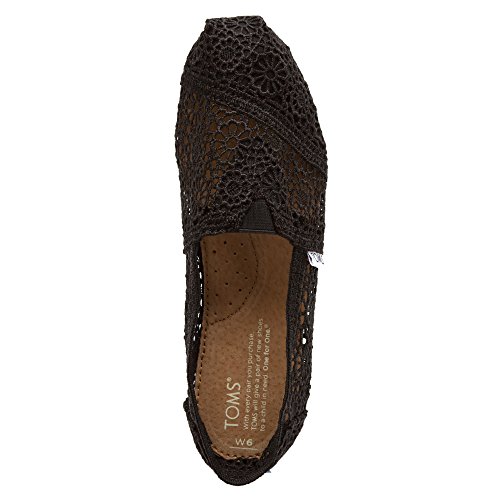 Women's TOMS Classics Crochet, Black, US Size 7.5
