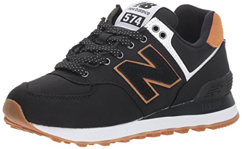 New Balance Women's 574 V2 Back Pack Sneaker, Black/White, 7.5