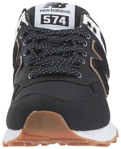 New Balance Women's 574 V2 Back Pack Sneaker, Black/White, 7.5