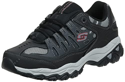 Skechers mens Afterburn M. Fit fashion sneakers, Charcoal/Black, 9 US