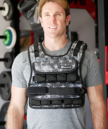 Weight vest (Short) - premium quality - best for cross fit training - running - jogging - Fully Adjustable (S pro weight vest) (Elite S-T Camo, B50lbs)