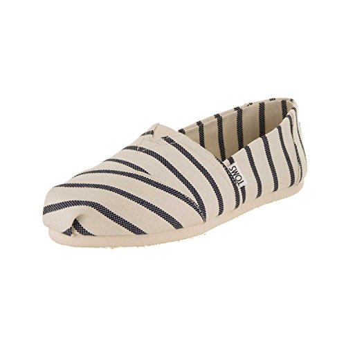 TOMS Women's White/Navy Riviera Stripe 10011860 (Size: 8.5)