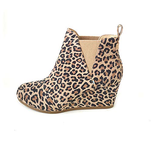 TOMS Desert Tan Leopard Suede Kelsy Bootie 10014153 (Size: 8.5)