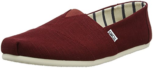 TOMS womens Alpargata Loafer Flat, Black Cherry Heritage Canvas, 8.5 US