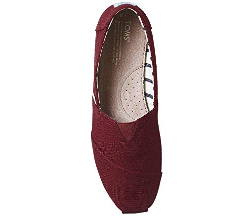 TOMS womens Alpargata Loafer Flat, Black Cherry Heritage Canvas, 8.5 US
