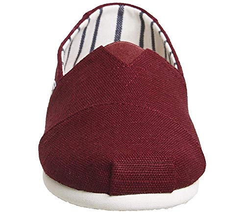TOMS womens Alpargata Loafer Flat, Black Cherry Heritage Canvas, 8.5 US