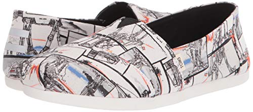 TOMS White Star Wars Print Women's Canvas Slip-on Multi-Color 10014383 8.5