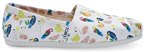 TOMS Classic White Canvas Printed Parrots 12