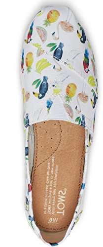 TOMS Classic White Canvas Printed Parrots 12