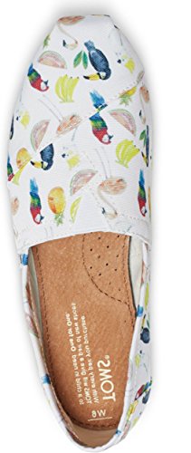 TOMS Classic White Canvas Printed Parrots 12
